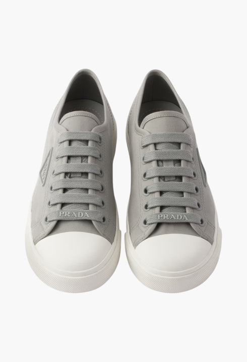 Cloudy Gray - Cotton Gabardine Sneakers - GLAM MODA